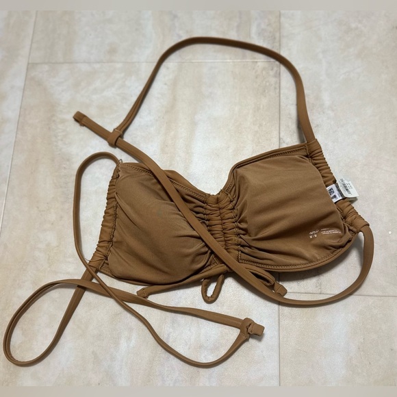 NWT AERIE Brown Bikini Top (M) and High Rise Bottom (L) - Picture 2 of 8